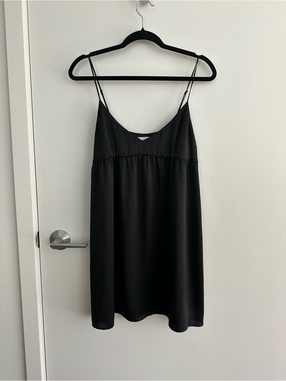 Aritzia Wilfred Black Satin Slip Dress